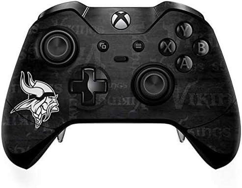 Skinit Decal Gaming Skin Compatible with Xbox One Elite Controller - Officially Licensed NFL Minnesota Vikings Black & White Design