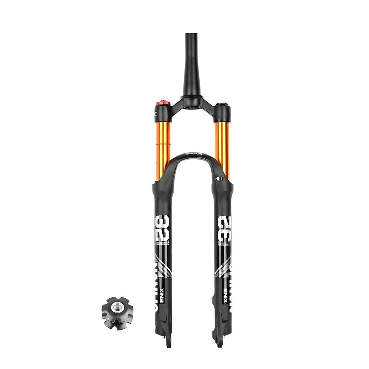 WIQUYBML Mountain Bikes Suspension Air Fork 26/27.5/29inch 1-1/8" Straight/tapered Bike Forks Travel 120mm Disc Brake Front Manual/Remote 9 * 100mm QR(Tapered-manual,26")