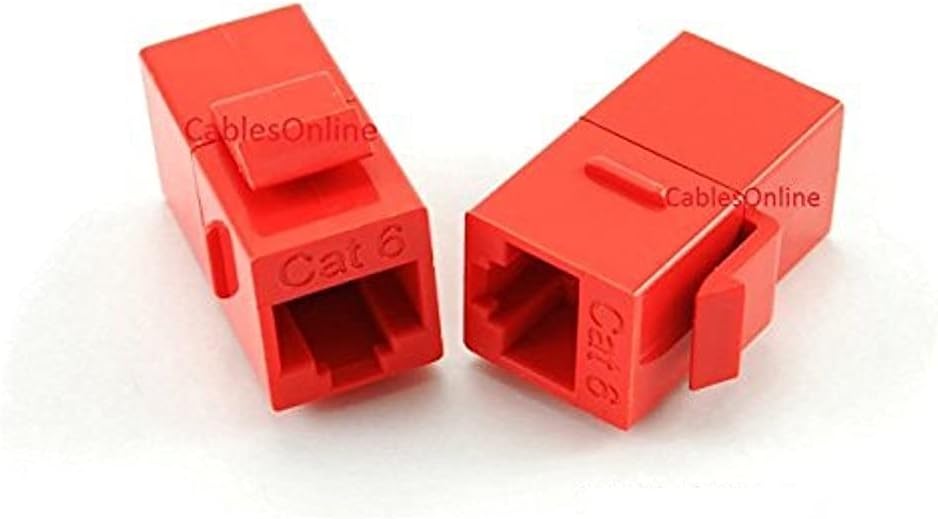 CablesOnline, 10-Pack CAT6 Female/Female RJ45 Ethernet Red Keystone Jack Coupler, WP-C02RD-10