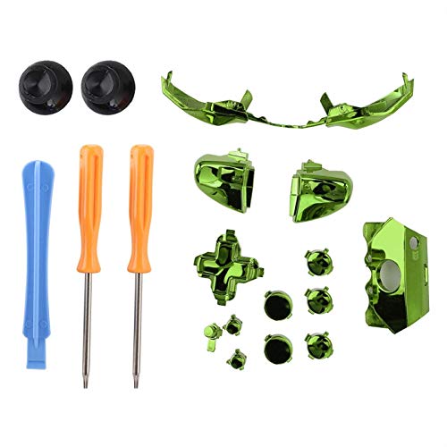 Ensemble de boutons complet pour pièces de rechange de boutons colorés Xbox One Elite avec tournevis(vert) Cover