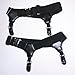 MDLG 2pcs 6 Colors Sexy Double Clip Thick Thin Women Men Sock Garter Suspender Costume Cosplay Accessories (Black)
