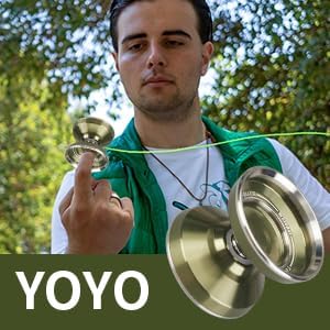 WATIEOBOO Bi-Metal Yoyo with 4 Stainless Steel Rings, Professional Unresponsive Yoyo for Adults Advanced Players, Incredible Drive Performance and Idling Capability (6Black Green)