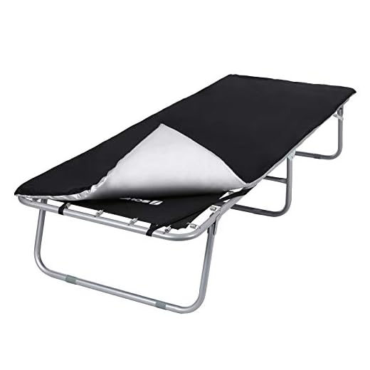 SONGMICS Multiuso Cama de Camping Acolchada, Catre Plegable, con Bolsa de Transporte, Carga Máxima de 260 kg, 200 x 74 x 39 cm, Negro GCB20H