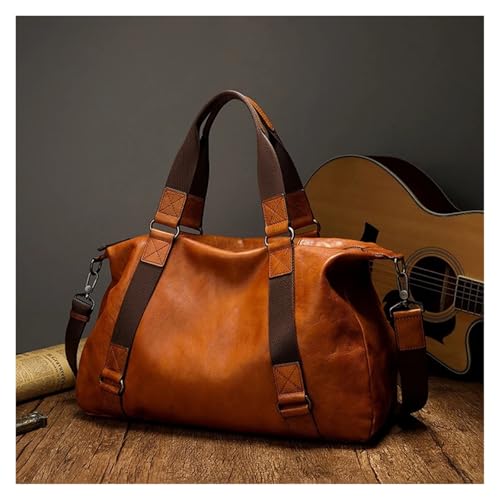 Men's Travel Bag Leather Luggage Bag For Men Vintage Travelling Duffel Durable Weekend Large Men Bags2