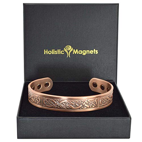 Holistic Magnets® Viking Bracelet Mens X-Large Copper Magnetic Bracelet Joint Pain Relief Therapeutic