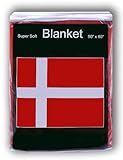 Denmark Danish Flag Fleece Blanket 5 ft x 4.2 ft. Throw Cover