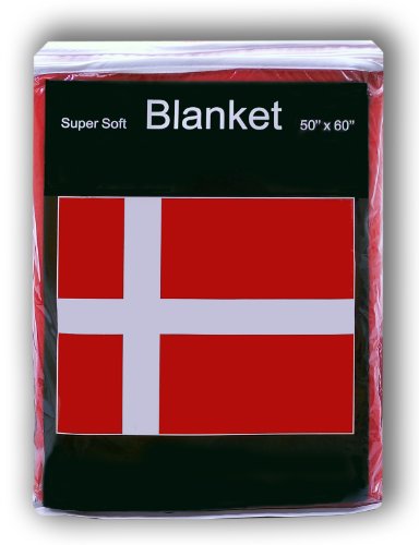 Super Soft Denmark Danish Flag Fleece Blanket 5 ft x 4.2 ft. Throw Cover