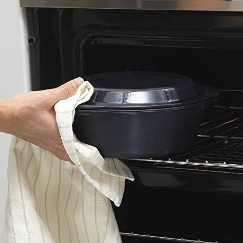 Russell Hobbs RH01148EU Thermo Glass Casserole Dish with Lid, Round Oven Cooking Pot, Microwave/Dishwasher/Freezer Safe, Covered Stew Pan With Handles, Thermal Shock Glass, Triple Layer, 1.5 L, Blue