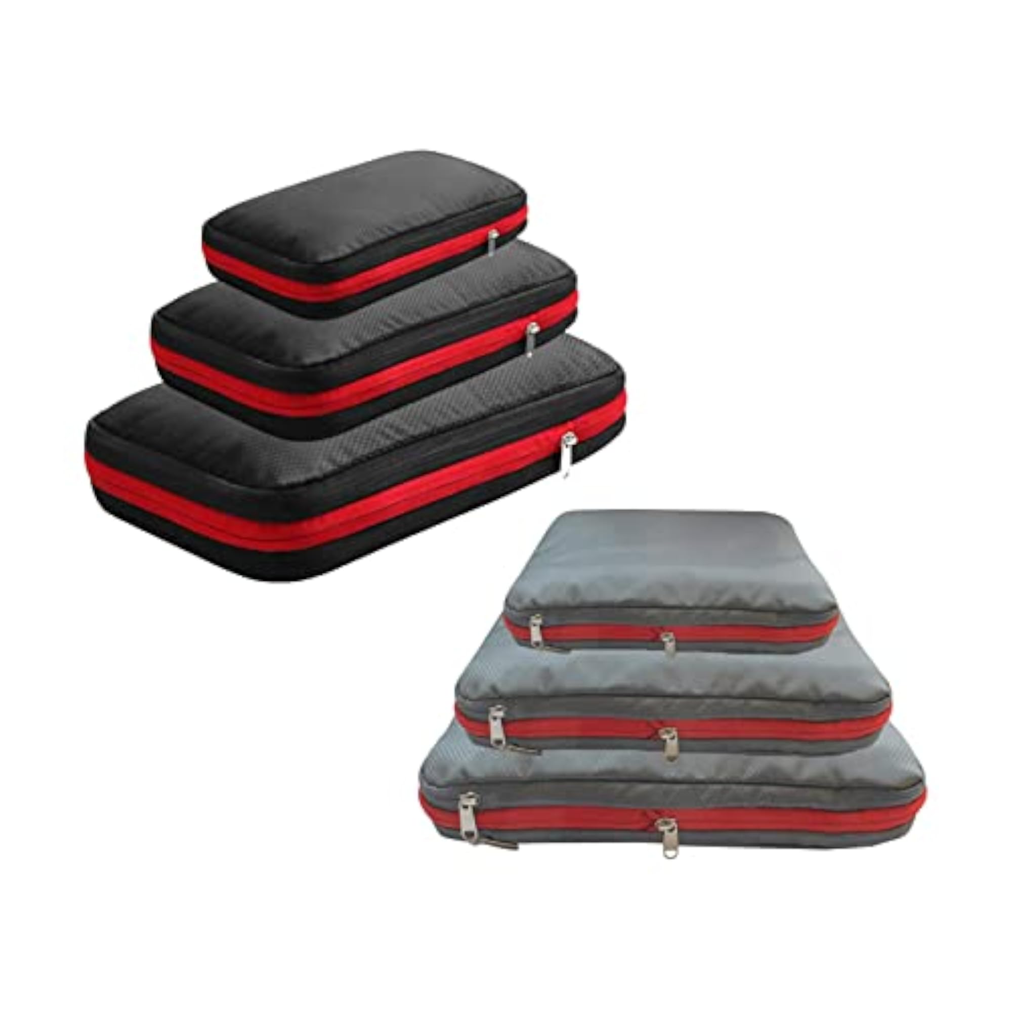 3Pcs Compression Packing Cubes Set Expandable for Travel Black
