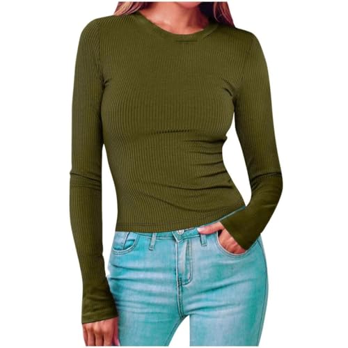 RENESEILLE Women’s Long Sleeve Workout Tee – Slim Fit Crewneck, Stretch Fabric, Activewear Top