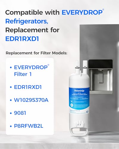 Image of Waterdrop EDR1RXD1 Refrigerator Water Filter Replacement for Everydrop Filter 1, W10295370A and Air Filter Replacement for Whirlpool W10311524, FreshFlow AIR 1, 3 Combo