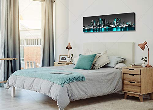 Boston Wall Decor Black And White Canvas Wall Art For Bedroom Decor Modern Prints Boston Skyline City Paintings Poster Cityscape Pictures For Living Room Stretch Framed Artwork Room Home Decorations #TOP5