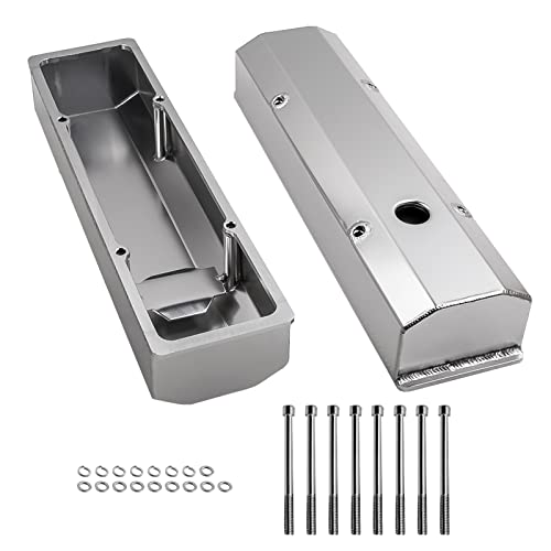 Tuningsworld Valve Covers Aluminum for Chevy SBC 283 302 305 327 350 383 400 Engine Small Block (1958-1986) 1/4 Billet Rail