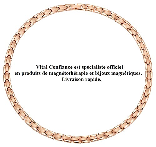 Collar magnético con imanes, modelo Milos, cobre de oro rosa