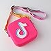 Small Shoulder Purse Crossbody for Girls,4.7 x4.7 x1.57inch Music Theme Purse, Party Supplies for TIK TOK fans (rose red)