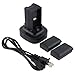 CostBuy XBOX 360 Dual Charging Station Quick Charge Dock Kit + 2 X360 Rechargeable Batteries