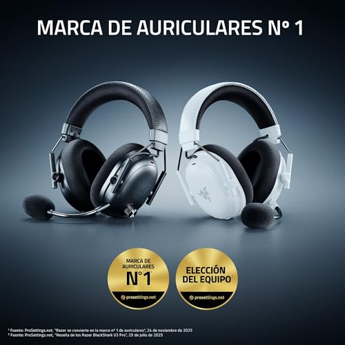 Razer BlackShark V3 Pro - Auriculares inalámbricos para Esports con cancelación Activa de Ruido (ANC) - Diafragmas 50mm - Micrófono extraíble - Wireless 2,4GHz & Bluetooth - FPS - PC/Mac | Negro - imagen 3