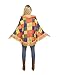 Womens Fun Colorful Scarecrow Poncho Patches Costume Cute Halloween Accessory