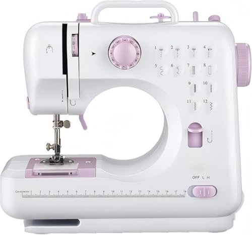 MEGLE FHSM-505 - Máquina de coser con pedal de pie para principiantes, 12 puntadas, rebobinado automático, doble rosca y doble velocidad, MEGLE FHSM-505