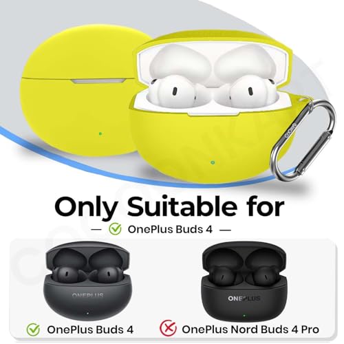Image of Silicone Case Cover Compatible for OnePlus Buds 4 -Yellow