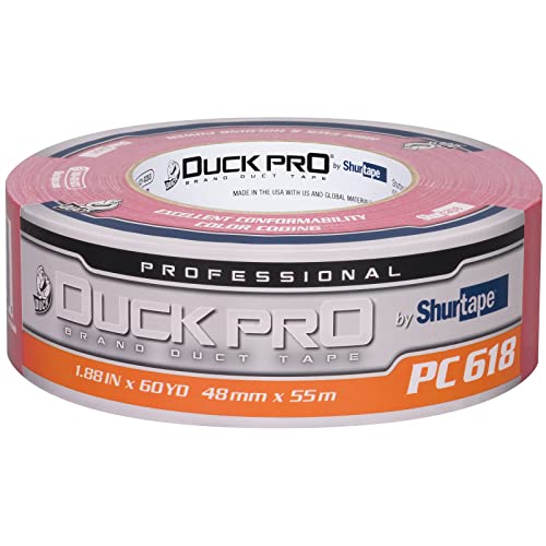 Image of Duck Pro by Shurtape Professional Grade, Industrial Colored Cloth Duct Tape for Industrial Color-Coding, HVAC and Automotive, 48mm x 60yd, 10.0 mil, Red, 1 Roll (105481)
