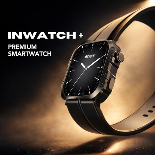 Image of inear INWATCH + 2.01 HD Smartwatch with Bluetooth Calling, Wireless Charging, 100 Hrs Battery, IPX4 Water Resistant, Fitness Tracker, Heart Rate & Sleep Monitor, Silicone Strap, Android iOS Compatible