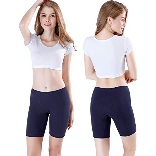 Image of wirarpa Women's Cotton Boy Shorts Underwear Anti Chafing Soft Biker Short Plus Boy Shorts Panties 4 Pack, Multicolor05-4 Pack