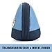 Sooez Wide-Opening Pencil Pen Case, Lightweight & Spacious Pencil Pouch Zipper Stationery Bag, Aesthetic Supply with Triangular Design for Adults, Blue