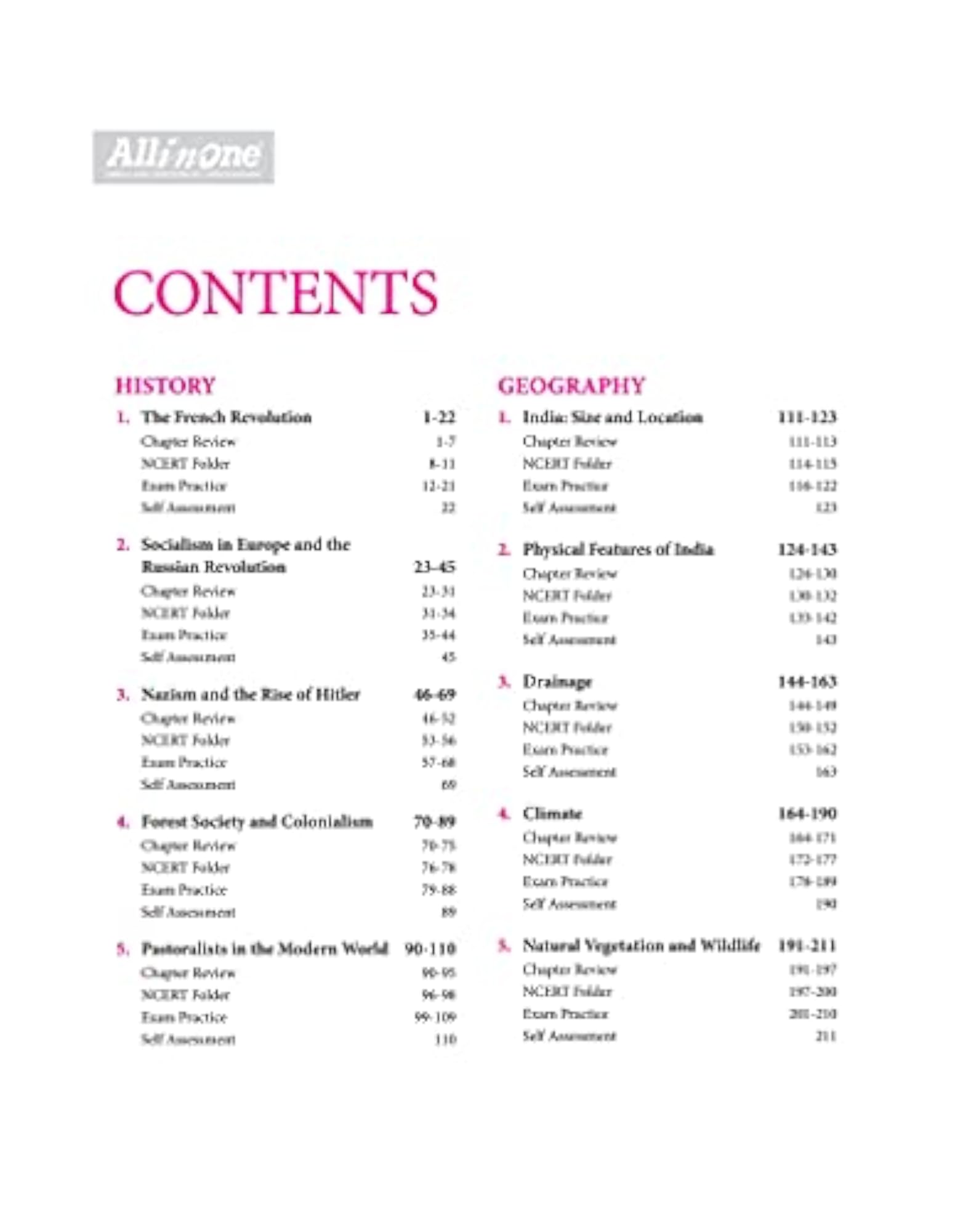 CBSE All In One Social Science Class 9, Updated Edition for Term 1 and 2