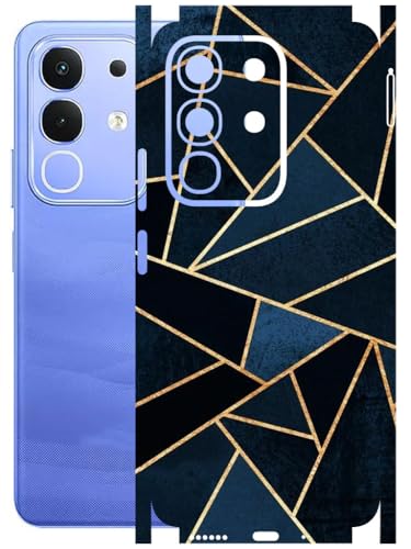 Image of AtOdds Mobile Skin Sticker Wrap | Compatible for VIVO IQOO Z10X (5G) | Scratchproof Matte Finish | Full Coverage for All Sides & Camera Protection (B-G-Marble)
