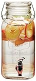 Circleware Yorkshire Mason Jar Glass Beverage Dispenser with Hermetic Locking Lid Glassware For Water, Juice, Beer, Wine, Liquor, Kombucha Iced Tea Punch & Cold Drinks, Lancaster 1 Gallon