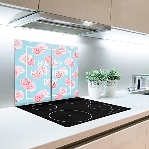 Protection éclaboussures en verre Décormat robuste, set de cuisson 2x30x52