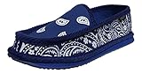 Troooper America KS-002 Bandanna Paisley Slip-On House Shoe Slippers (10, ROYAL BLUE/WHITE)