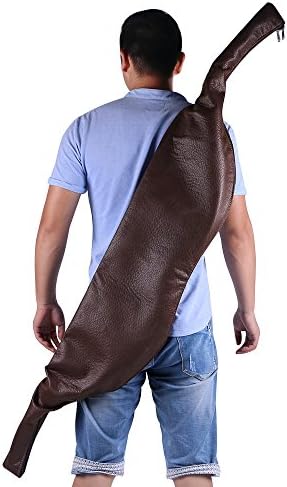 Huntingdoor Archery Bow Case 47'' 53'' 58" 69'' PU Bags Cover Leather Quiver for Recurve Longbow or Traditional Bow(Brown) (47in/120cm)