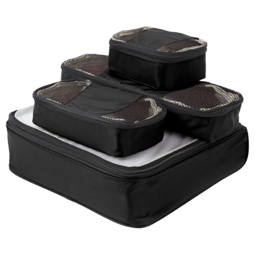 Samantha Brown 4-piece Slim Line Packing Cubes Set (Black), Multi
