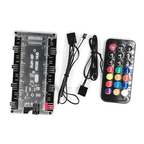 KACCDE Accesorios para juegos ARGB Fan Hubs con conectores 8PWM y 8 canales ARGB para iluminación aduanera
