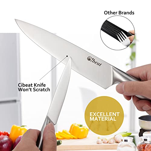 Kitchen Knife Set, Professional 5-Piece Kitchen Knife Set With Sheathes, High Carbon Stainless Steel Ultra Sharp Chef Knife Set With Ergonomic Handle, Silver #TOP4