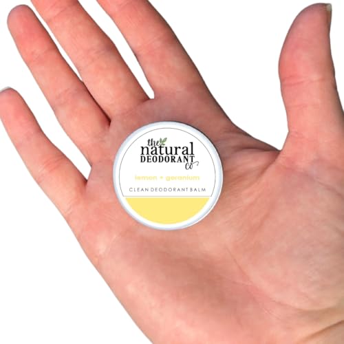 The Natural Deodorant Co. Mini/Sample Size 10g, Lemon & Geranium Clean Deo Balm, Lasts 10 Days, All Day Protection