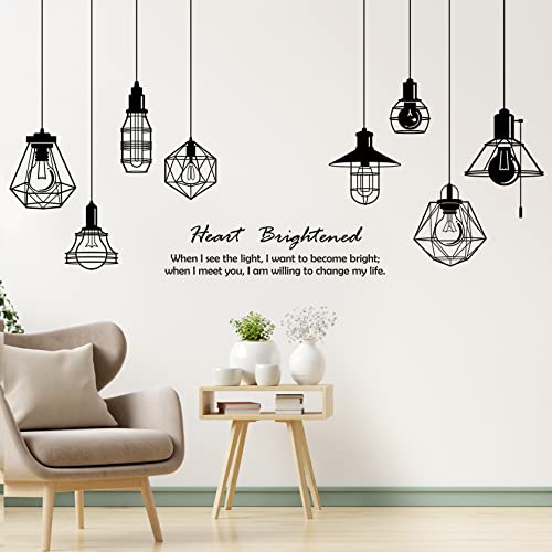 Removable 8pcs Hanging Black Vinyl Chandeliers Wall Sticker