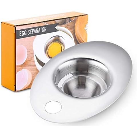 NVTED Egg Separators, Premium 304 Stainless Steel Egg Yolk Separator Telescopic Egg White Yolk Filter for Cooking Kitchen Gadget Cover