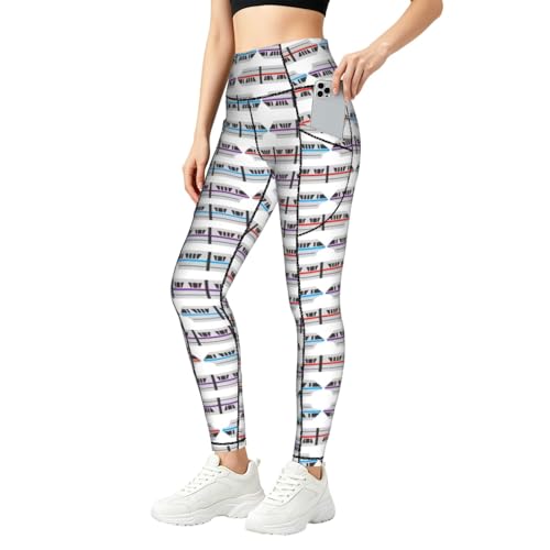Leggings de monorraíl para mujer que no se bajan con bolsillos para gimnasio y fitness