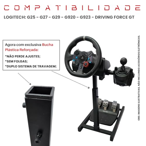 LimaRace Suporte Para Volantes Pilot J1 USB Preto - PC, PS3, PS4, XBOX 360, ONE - Imagem 3