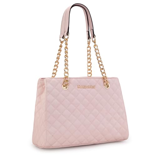 Image of Montana West MEDIUM Tote Bag for Women Quilted Chain Handbags Shoulder Purse