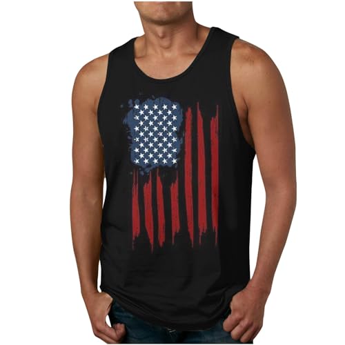 Chaleco de verano para hombre, camisetas sin mangas de moda, camisetas sin mangas con estampado digital 3D con temática del Día de la Independencia, chaleco de playa sin mangas para hombre, camisetas