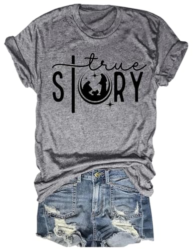 Christmas Graphic Grey Cotton T-Shirt