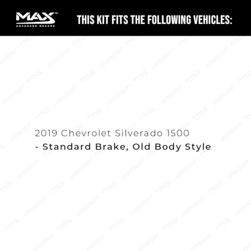 Image of Max Advanced Brakes Front Brake Kit Compatible With 2019 Chevy Silverado 1500 Standard Brake Old Body Style Replacement Geomet Coated OE Disc Brake Rotors and Ceramic Brake Pads