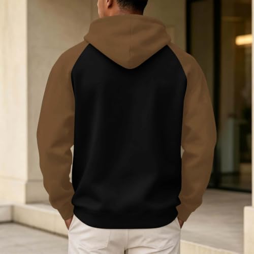 Mens Hoodies Pullover Oversized Color Block Workout Hooded Sweatshirt - image 7