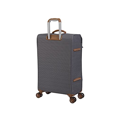 It Luggage Beach Stripes 4 Piece Softside 8 Wheel Spinner Set, Black/Grey, 4 Pc #TOP2