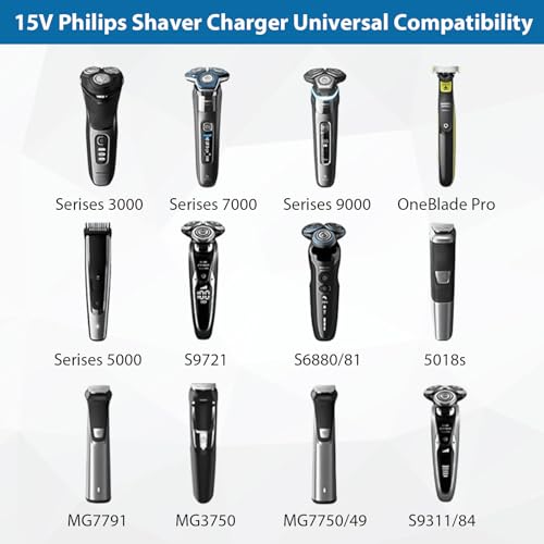 Image of Tobfit 15V Replacement Charger for HQ8505 Philips Shaver Charger Compatible for Philips HQ6070 HQ6071 HQ6073 Series, S5070 PT720 AT750 HQ9070 HQ8140 HQ7120