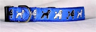 Designer Standard Poodle Dog Collar - Blue Standard Poodle Collar - Large - Made in USA